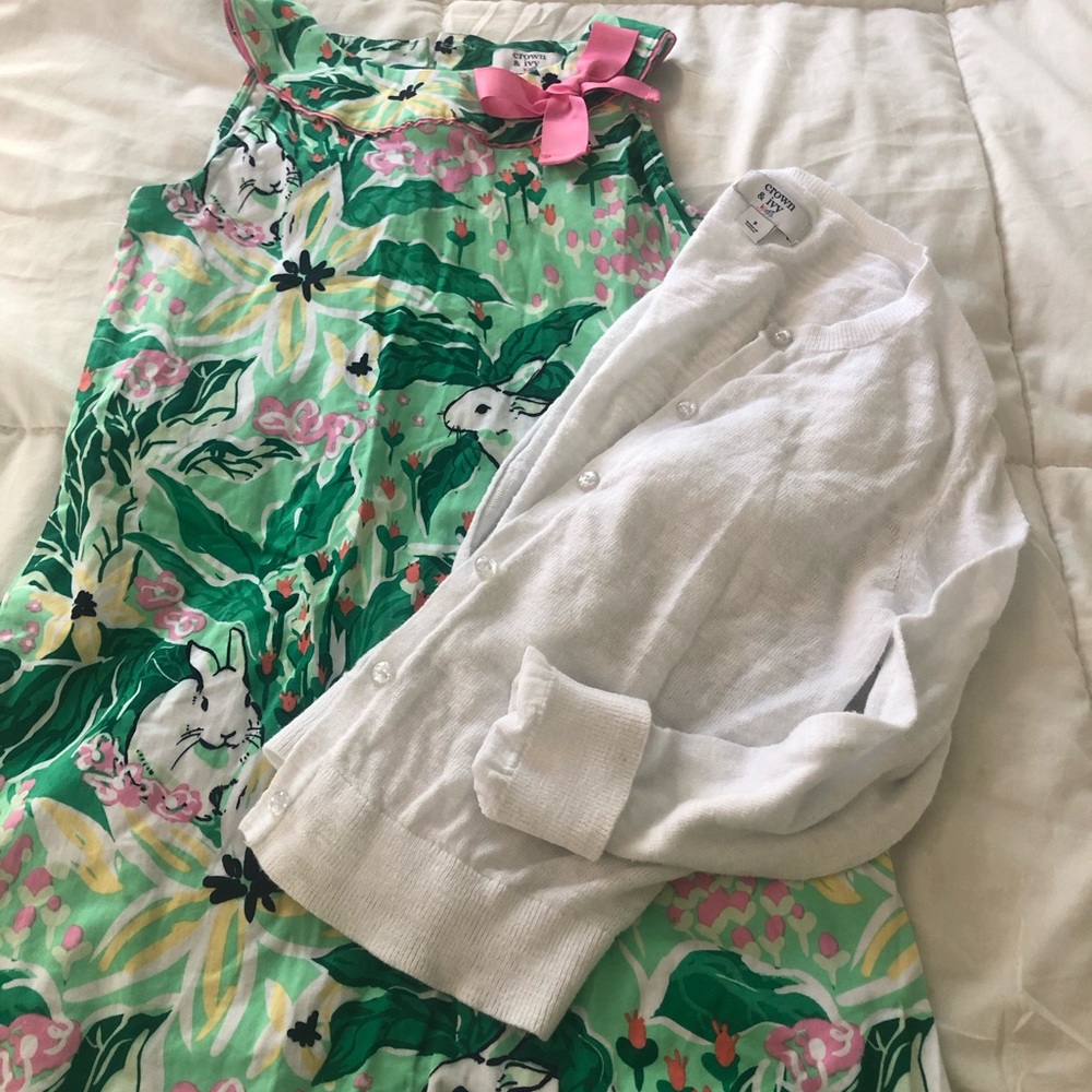 KIDS Crown&Ivy dress & sweater! Like new! $20!!
